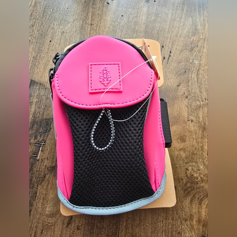 Free People Pink and Black Crossbody Pouch